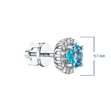 Пусеты из белого золота с топазами и бриллиантами