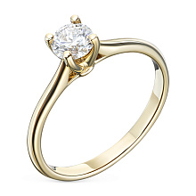 Помолвочное кольцо из желтого золота с бриллиантом