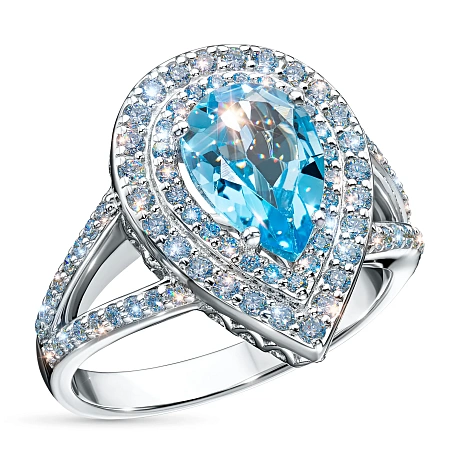 Кольцо из белого золота с топазом