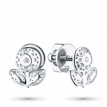 Пусеты из серебра с бриллиантами (изготовление)