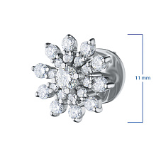 Пусеты из белого золота с бриллиантами