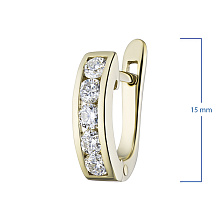 Серьги из желтого золота с бриллиантами