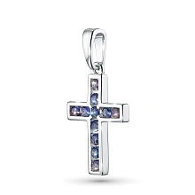 Подвеска из серебра с сапфирами и бриллиантами