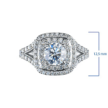 Классическое кольцо из белого золота c бриллиантами