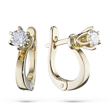 Серьги из желтого золота с бриллиантами