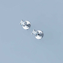 Пусеты из белого золота (изготовление) с бриллиантами