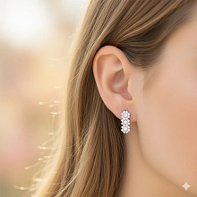 Серьги из белого золота c бриллиантами