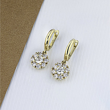 Серьги из желтого золота с бриллиантами (изготовление)