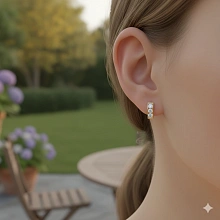 Серьги из желтого золота c бриллиантами