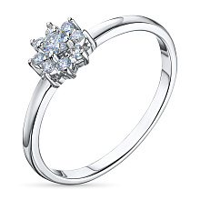 Кольцо из серебра c бриллиантами выращенными