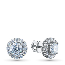 Пусеты из белого золота (изготовление) с бриллиантами