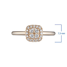 Классическое кольцо из красного золота с бриллиантами