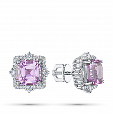 Пусеты из белого золота с бриллиантами (изготовление)