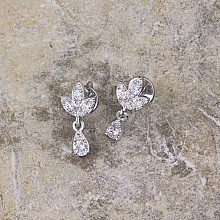 Пусеты из белого золота с бриллиантами (изготовление)