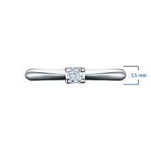Классическое кольцо из белого золота с бриллиантом