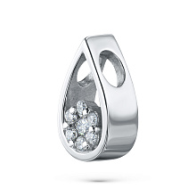 Классическая подвеска из серебра c бриллиантами