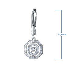 Серьги из серебра c бриллиантами