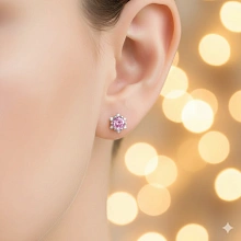 Пусеты из белого золота с топазами и бриллиантами