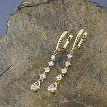 Серьги из желтого золота с бриллиантами (изготовление)