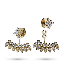 Пусеты из желтого золота с бриллиантами