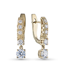 Серьги из желтого золота (изготовление) с бриллиантами