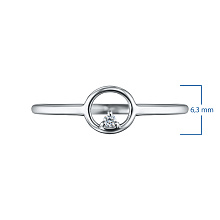 Обручальное кольцо из серебра с бриллиантом