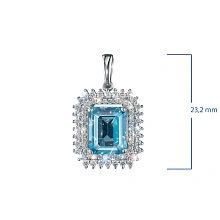 Подвеска из белого золота с топазом и бриллиантами