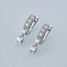 Серьги из белого золота c бриллиантами