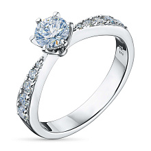 Кольцо из белого золота c бриллиантами