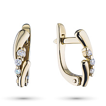 Серьги из желтого золота с бриллиантами (изготовление)