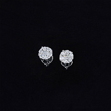 Пусеты из белого золота с бриллиантами (изготовление)