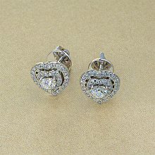 Пусеты из белого золота с бриллиантами (изготовление)