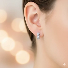 Серьги из белого золота c бриллиантами