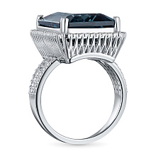 Кольцо из белого золота с бриллиантами и топазом (изготовление)