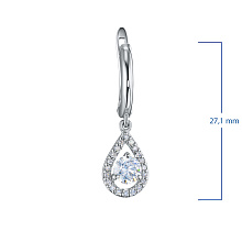 Серьги из серебра c бриллиантами