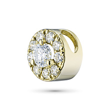 Классическая подвеска из желтого золота с бриллиантами