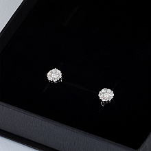 Пусеты из белого золота с бриллиантами (изготовление)