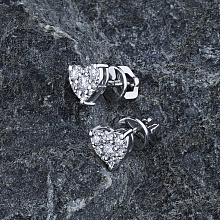 Пусеты из белого золота с бриллиантами (изготовление)