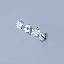 Пусеты из белого золота (изготовление) с бриллиантом