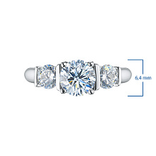 Классическое кольцо из белого золота c бриллиантами