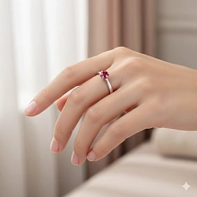 Кольцо из серебра с рубином