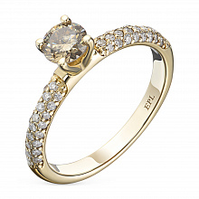Кольцо из желтого золота с бриллиантами (изготовление)