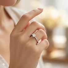 Кольцо из белого золота с бриллиантом