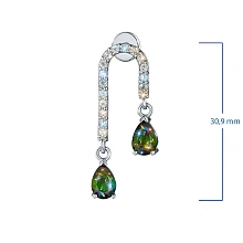 Пусеты из серебра с топазами и хромдиопсидами