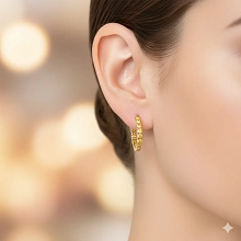 Серьги из желтого золота с сапфирами