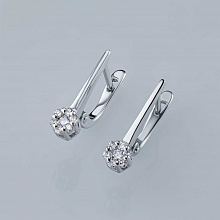 Серьги из белого золота с бриллиантом (изготовление)