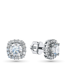 Пусеты из белого золота (изготовление) с бриллиантом