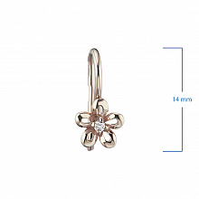 Серьги из красного золота с бриллиантом (изготовление)