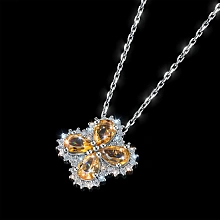 Подвеска из белого золота с цитринами и бриллиантами