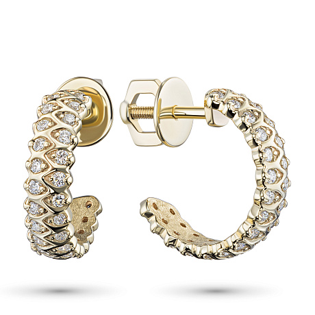 Пусеты из желтого золота с бриллиантами